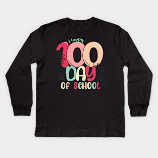 Happy 100Th Day Of School 100 Days Of School Teacher Kids Kids Long Sleeve T-Shirt